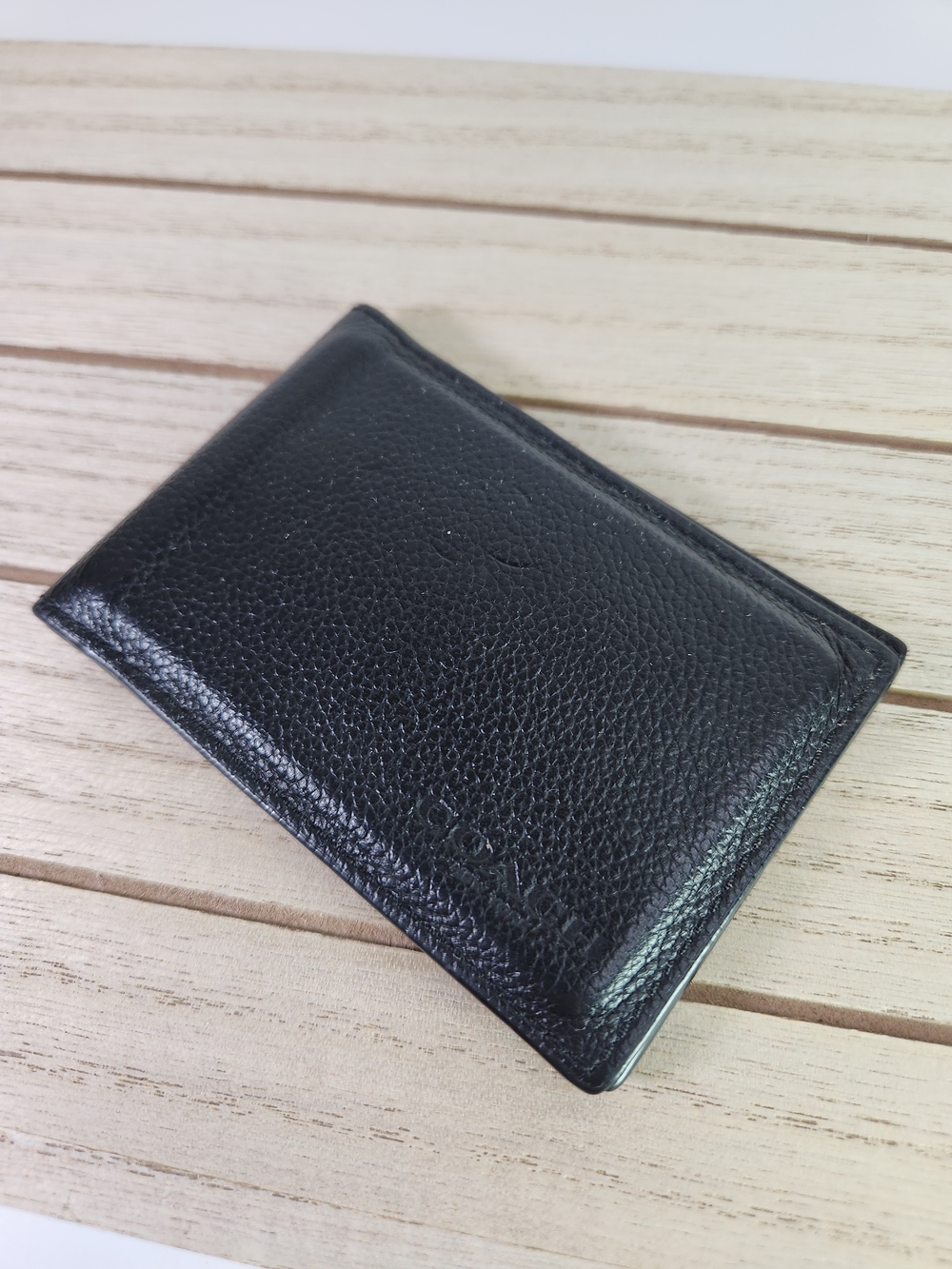 COACH Black Leather Card Holder Wallet Classic Minimalist